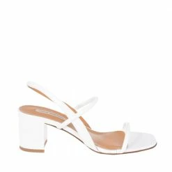 FABIO RUSCONI Iside White Naplack Leather Sandals SHOES