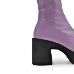 AKAADA Izumi Violet Patent Stretch Leather Chunky Boots NEW IN
