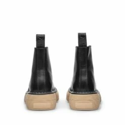 LÄST SHOES Jane Black Leather Combat Boots