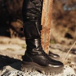 BRONX Jaxstar Hiking High Black Boots
