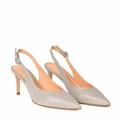 CHANTAL SHOES Jolanda Sling Back Pumps In Gold Glitter
