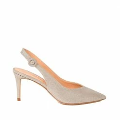 CHANTAL SHOES Jolanda Sling Back Pumps In Gold Glitter