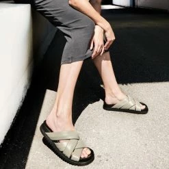 IVYLEE COPENHAGEN Josie Stone Grey Leather Sandals