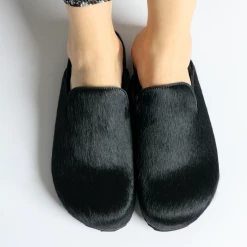 AKAADA Kibo Black Pony Hair Mules NEW IN