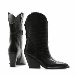 NUDE OF SCANDINAVIA SHOES Kim Sierra Nero Cowboy Boots