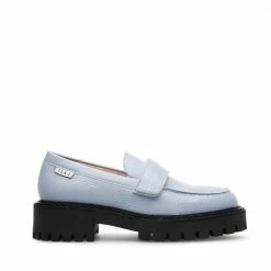 LÄST Lady Dusty Blue Leather Loafers