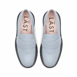 LÄST Lady Dusty Blue Leather Loafers
