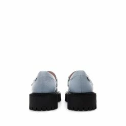 LÄST Lady Dusty Blue Leather Loafers
