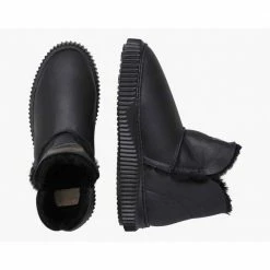 VOILE BLANCHE Land Black Sheepskin Moon Boots SHOES