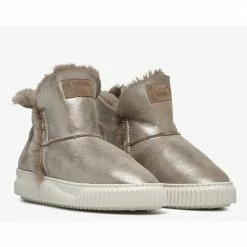 VOILE BLANCHE Land Taupe Sheepskin Moon Boots SHOES