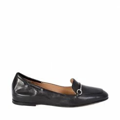 POMME D'OR SHOES Lena Black Leather Loafers