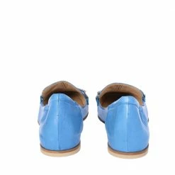 POMME D'OR Lena Light Blue Leather Loafers SHOES