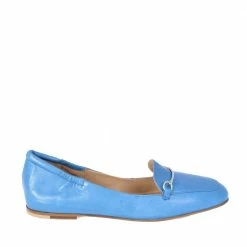 POMME D'OR Lena Light Blue Leather Loafers SHOES