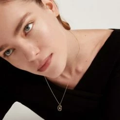 P D PAOLA Letter A Circle Necklace