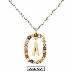 P D PAOLA Letter A Circle Necklace