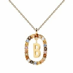 P D PAOLA Letter B Circle Necklace ACCESSORIES