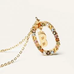 P D PAOLA Letter B Circle Necklace ACCESSORIES