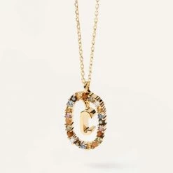 P D PAOLA Letter C Circle Necklace