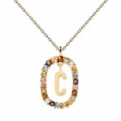 P D PAOLA Letter C Circle Necklace