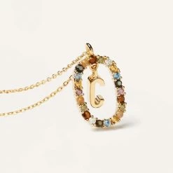 P D PAOLA Letter C Circle Necklace
