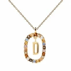 P D PAOLA Letter D Circle Necklace ACCESSORIES