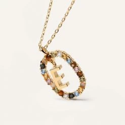 P D PAOLA Letter E Circle Necklace