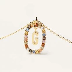 P D PAOLA Letter G Circle Necklace ACCESSORIES