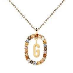 P D PAOLA Letter G Circle Necklace ACCESSORIES