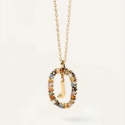 P D PAOLA Letter J Circle Necklace ACCESSORIES