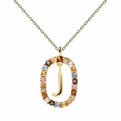 P D PAOLA Letter J Circle Necklace ACCESSORIES