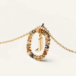 P D PAOLA Letter J Circle Necklace ACCESSORIES