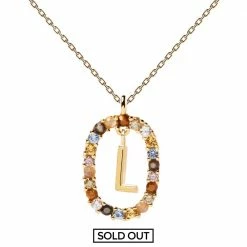 P D PAOLA Letter L Circle Necklace