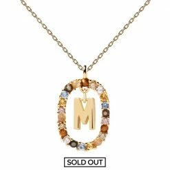 P D PAOLA ACCESSORIES Letter M Circle Necklace