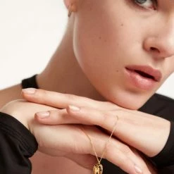 P D PAOLA ACCESSORIES Letter M Circle Necklace