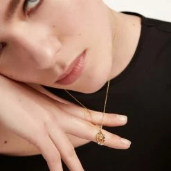 P D PAOLA ACCESSORIES Letter M Circle Necklace