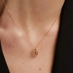 P D PAOLA ACCESSORIES Letter S Circle Necklace