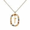 P D PAOLA ACCESSORIES Letter T Circle Necklace