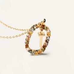 P D PAOLA ACCESSORIES Letter T Circle Necklace