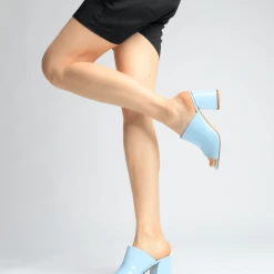 APAIR SHOES Light Blue Patent Mule