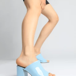 APAIR SHOES Light Blue Patent Mule