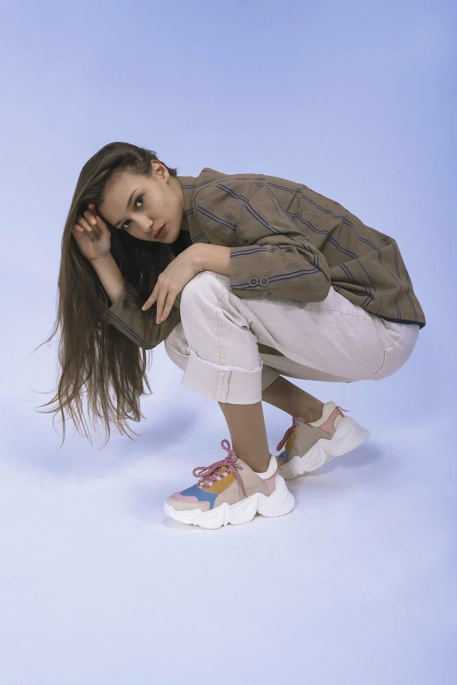 ANOTHER PROJECT SHOES Lolly Sneakers Multi Grey Pink 7 ANOTHER PROJECT SHOES Lolly Sneakers Multi Grey Pink