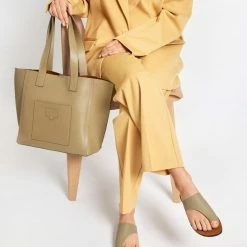 ATP ATELIER Lunano Sage Green Tote Bag BAGS