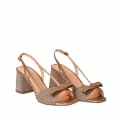 CHANTAL Luxor Bow Glitter Sandals In Gold SHOES