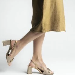 CHANTAL Luxor Bow Glitter Sandals In Gold SHOES