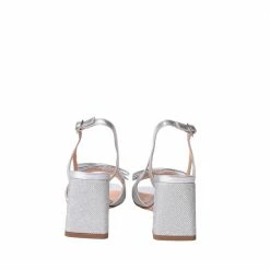 CHANTAL SHOES Luxor Bow Glitter Sandals In Silver