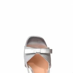 CHANTAL SHOES Luxor Bow Glitter Sandals In Silver