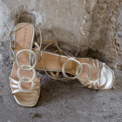 CHANTAL Luxor Gold Leather Sandals