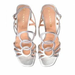CHANTAL Luxor Silver Leather Sandals 8 CHANTAL Luxor Silver Leather Sandals