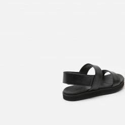 FLATTERED Lynn Black Leather Sandals SHOES