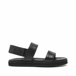 FLATTERED Lynn Black Leather Sandals SHOES